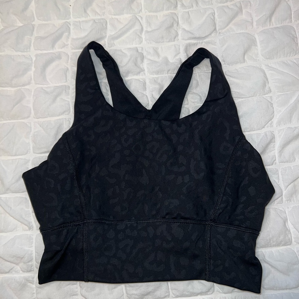 Black cheetah print sports bra size 2/xs